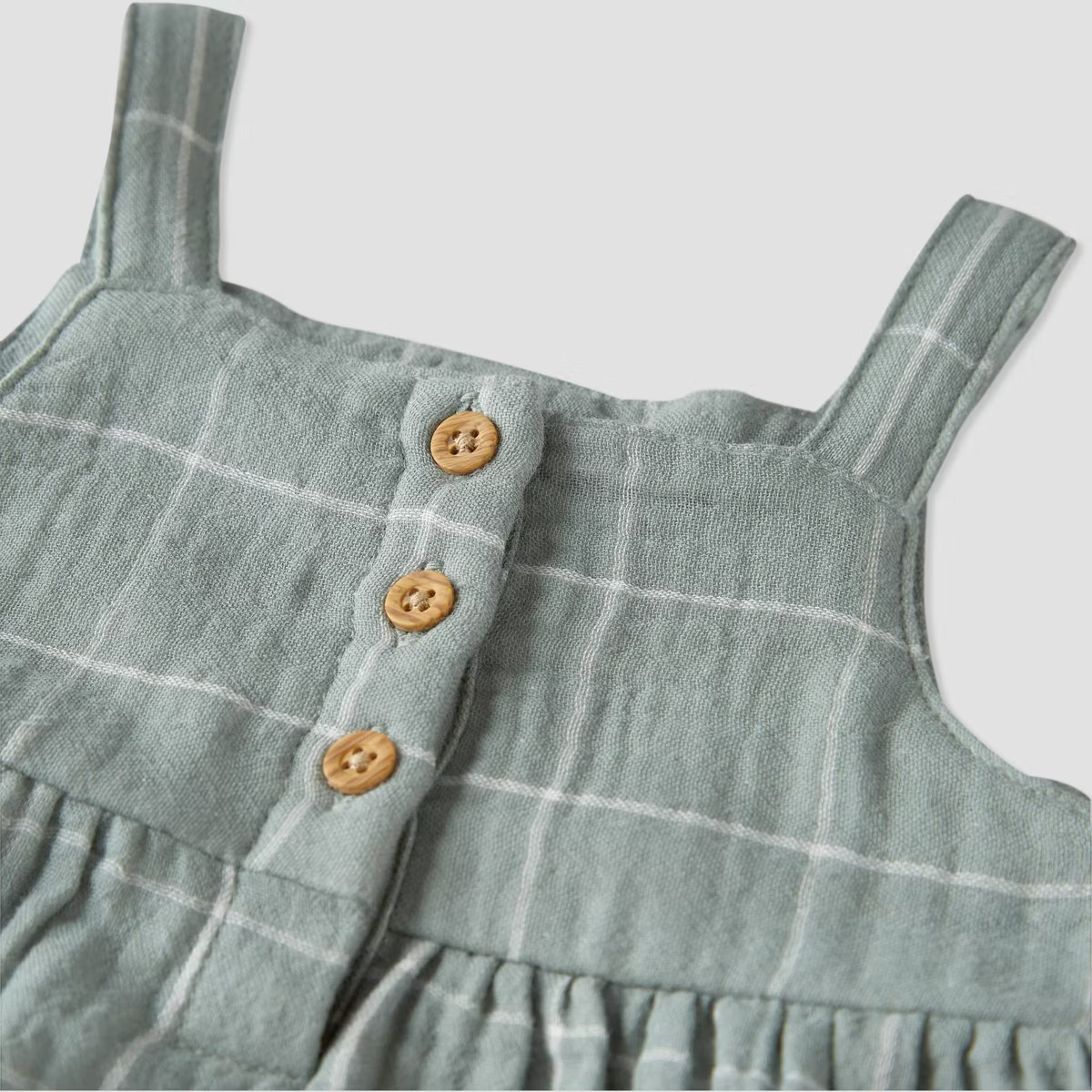 little Planet By Carter's Baby Spring Plaid Gauze Dress - Green Newborn | Target