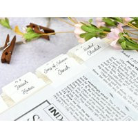 Cursive Minimalis Bible Tabs - Standard & Catholic | White Modern Laminated Double Sided Self Adhesive Christian Gift Study -V.7 | Etsy (US)