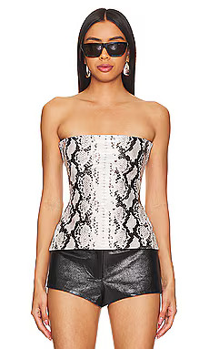 retrofete Leonie Leather Top in Neutral Snake from Revolve.com | Revolve Clothing (Global)
