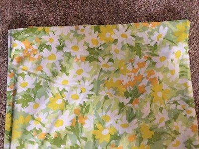 Vintage 70’s Montgomery Ward Full Double Mod Floral Flat Sheet Muslin | eBay US