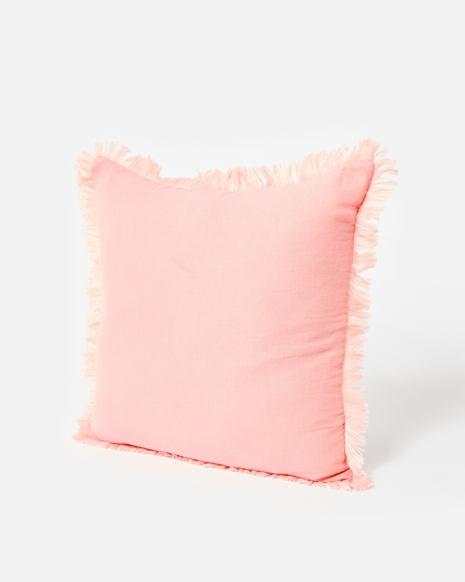 Square Pink Fringed Cushion Cover 45x45cm | Oliver Bonas (Global)