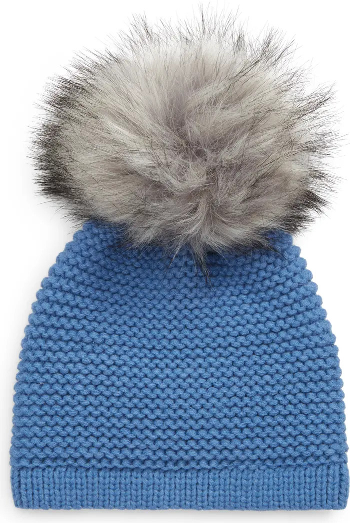 Kyi Kyi Wool Blend Beanie with Faux Fur Pom | Nordstrom | Nordstrom