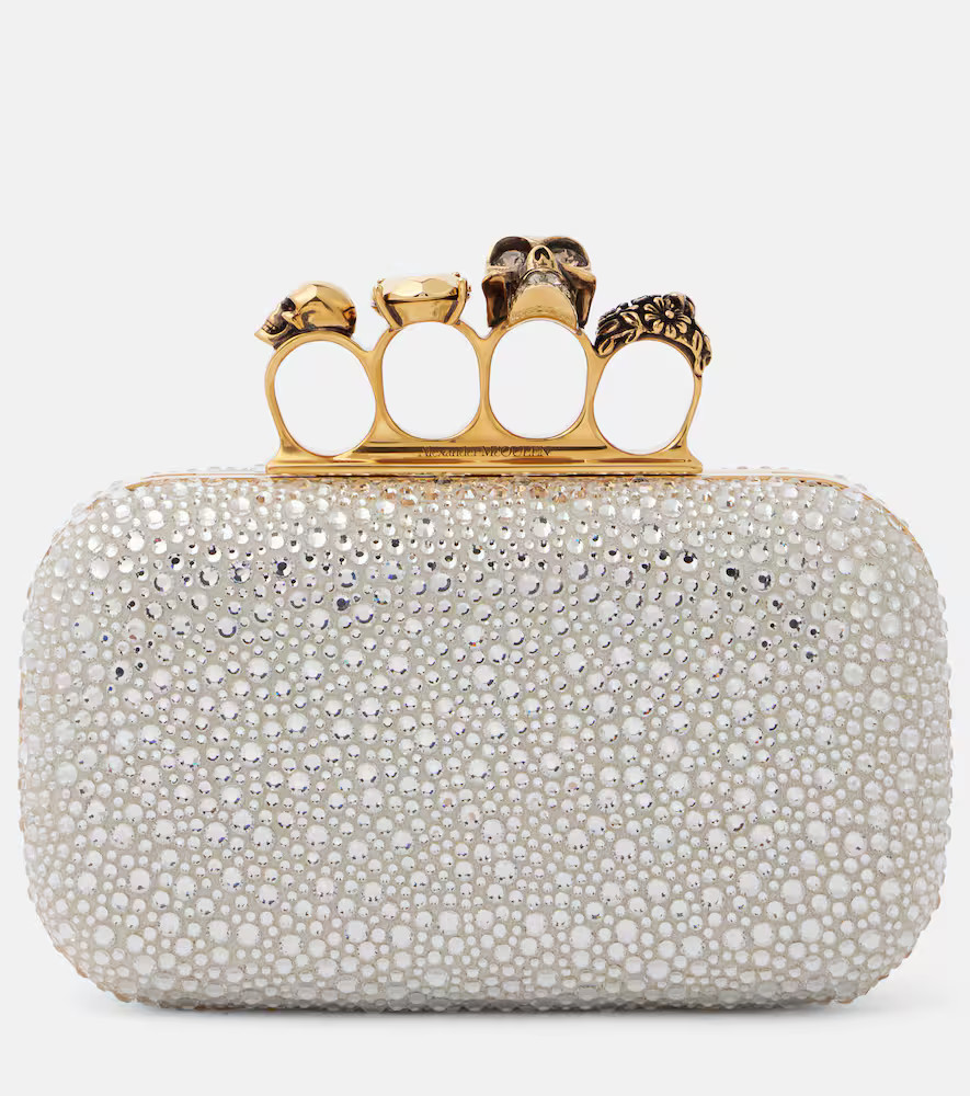 McQueen Knuckle embellished leather clutch | Mytheresa (US/CA)