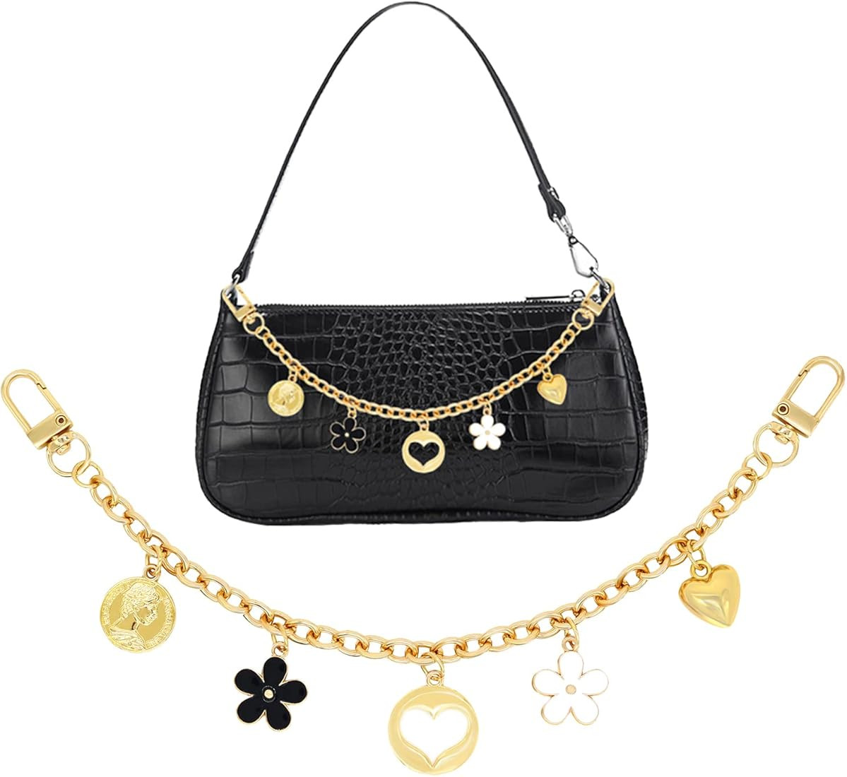 HOSBY Bag Charm Handbag Chains Decoration for Women, Sparkling Pendant Accessories for Purse Desi... | Amazon (US)