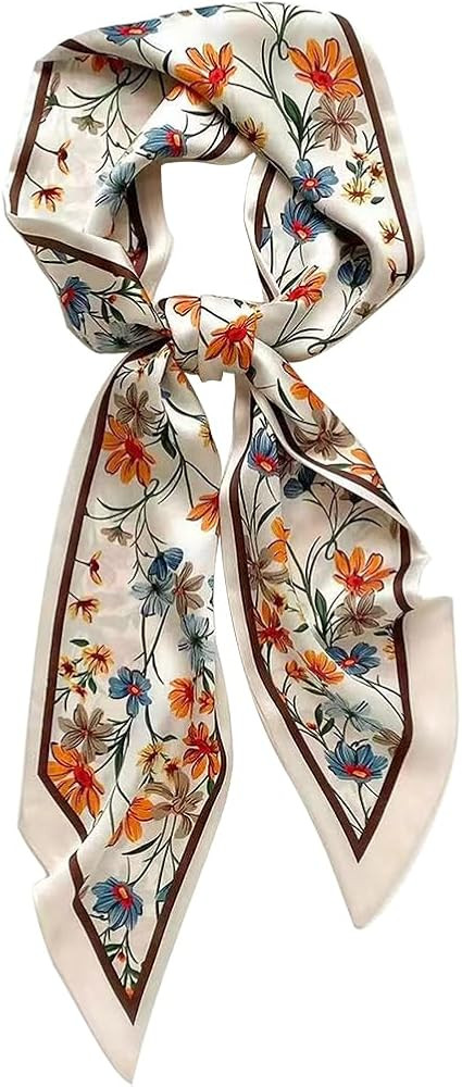 Livrerpi Silk Feeling Head Scarf Fashion Satin Hair Scarf Square Long Scarves for Women Gifts | Amazon (US)