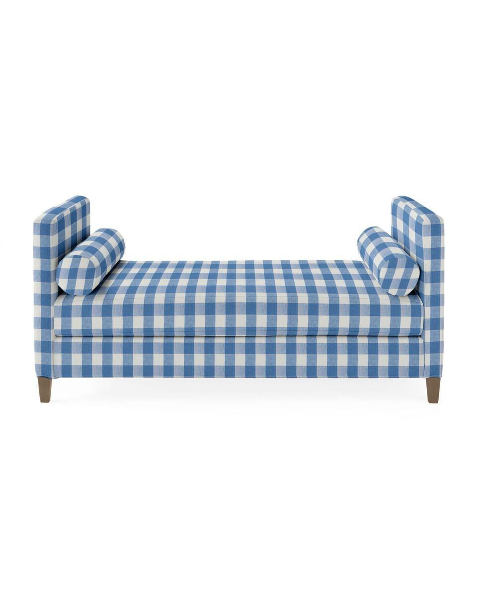 Broderick Daybed - French Blue Classic Gingham Linen | Serena and Lily
