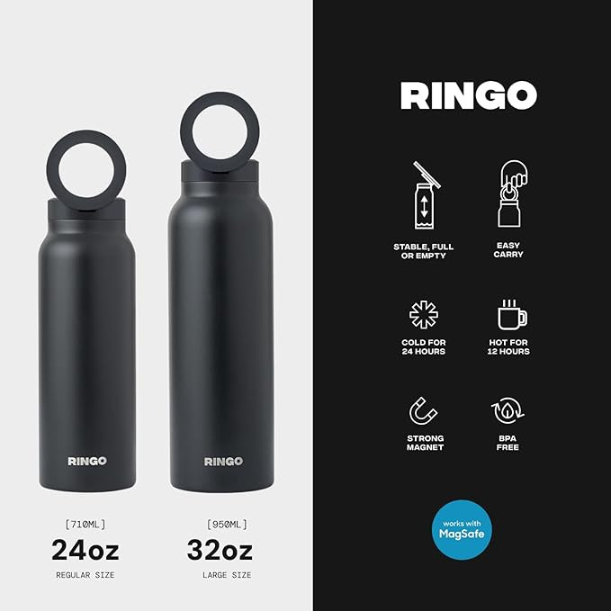 Ringo Insulated Water Bottle - Compatible MagSafe Water Bottle - Stainless Steel Water Bottle w/M... | Amazon (US)