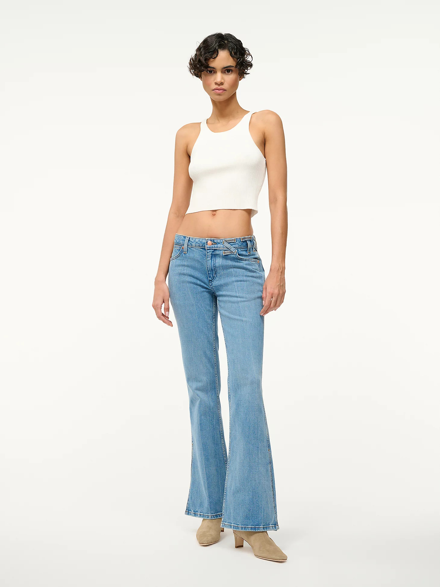 Wrangler + STAUD The Bikini Jean in Mid Blue | Wrangler