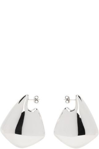 Silver Large Fin Earrings | SSENSE