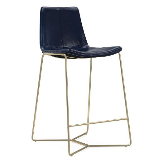 Slope Leather Bar & Counter Stools | West Elm (US)