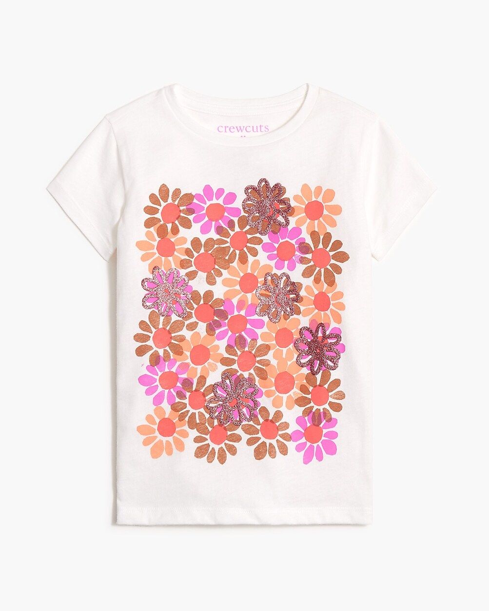 Girls' glitter painted flowers graphic tee | J.Crew Factory