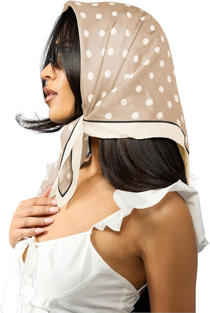 Verdusa Women's Polka Dots Head Scarf Y2k Vintage Square Bandana Hair Scarfs | Amazon (US)