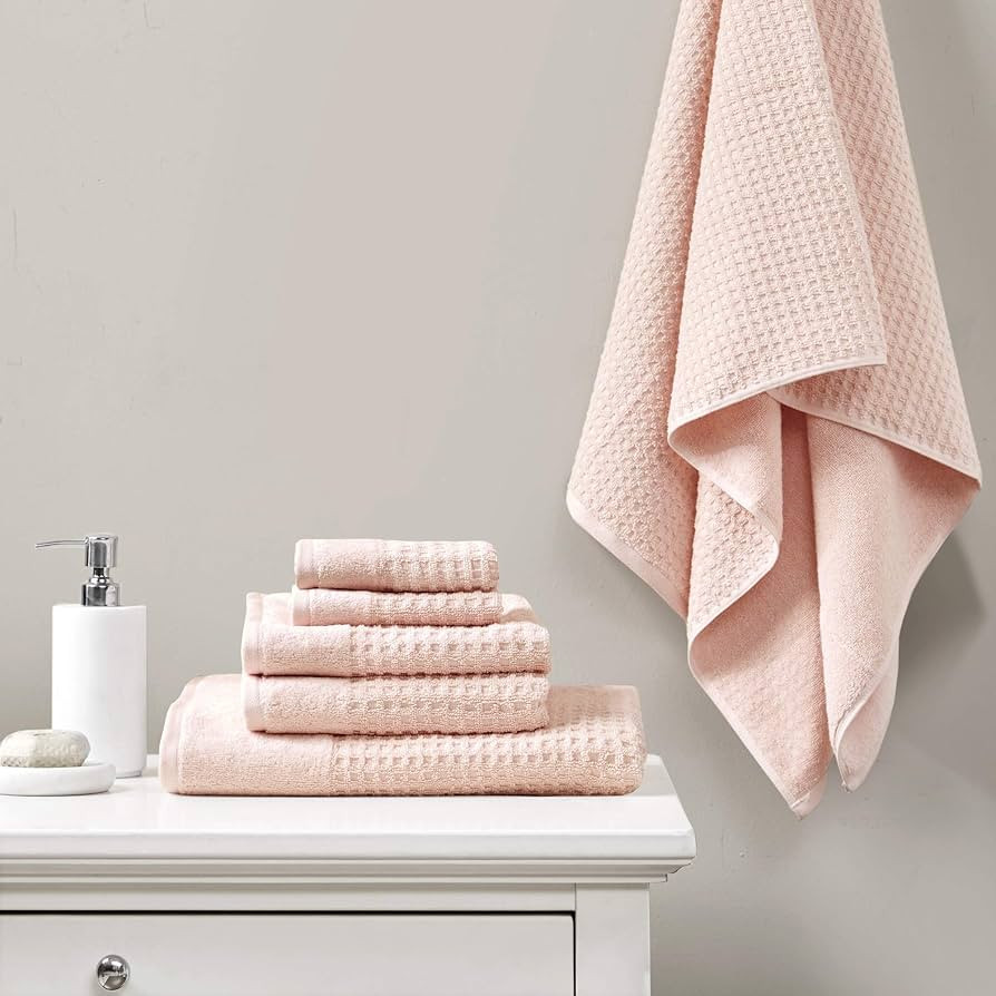Madison Park Spa Waffle 100% Cotton Luxurious Towel Set, Premium Texture Waffle Weave, Highly Abs... | Amazon (US)