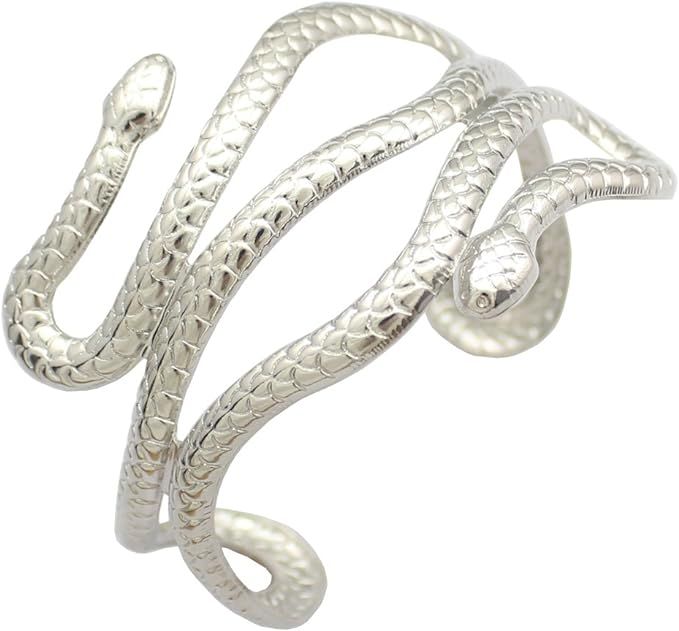 RechicGu Chic Egypt Cleopatra Swirl Snake Arm Cuff Armlet Armband Open Bangle Bracelet | Amazon (US)