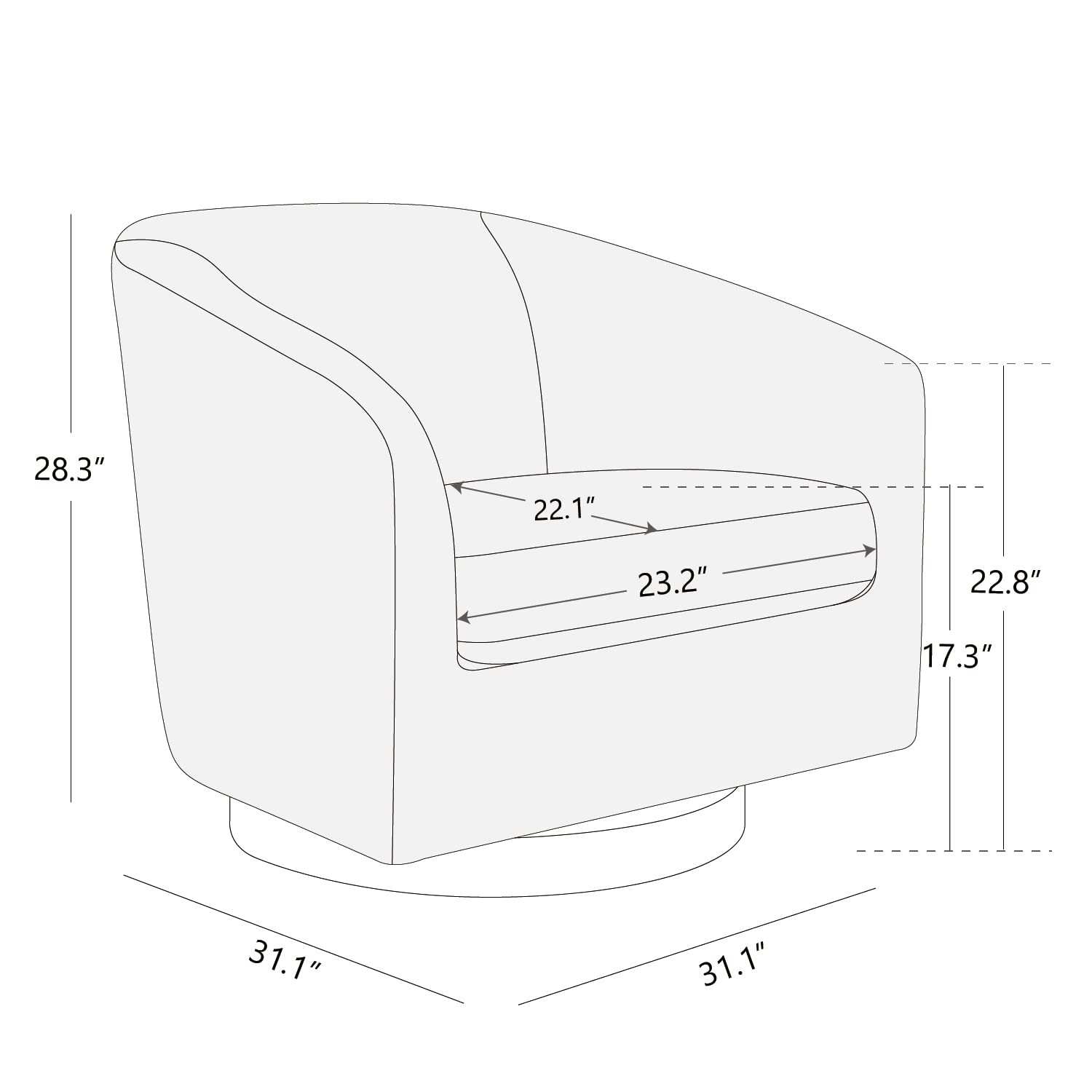 CHITA Swivel Accent Chair, FSC Certified Upholstered Fabric Barrel Chair for Living Room, Ivory | Amazon (US)