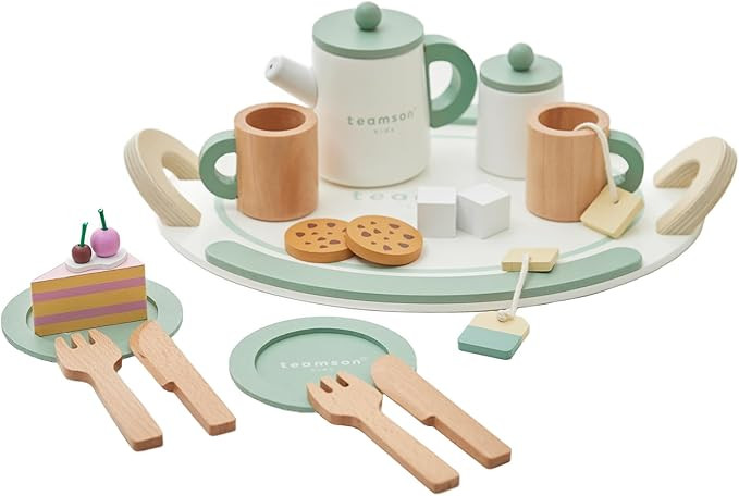 Teamson Kids Little Chef Frankfurt 20-pc. Wooden Play Kitchen Tea Party Accessory Set with Preten... | Amazon (US)