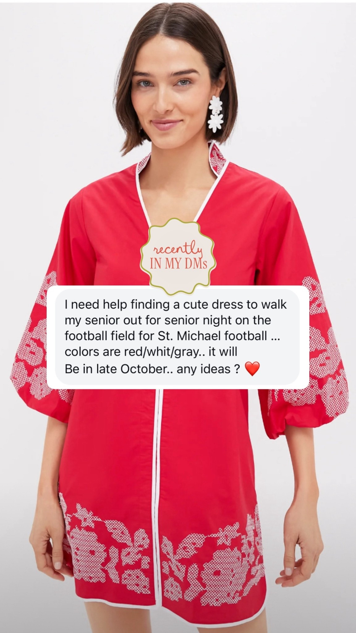 Red and white fun dresses for senior night! 

#LTKFindsUnder100 #LTKParties #LTKStyleTip