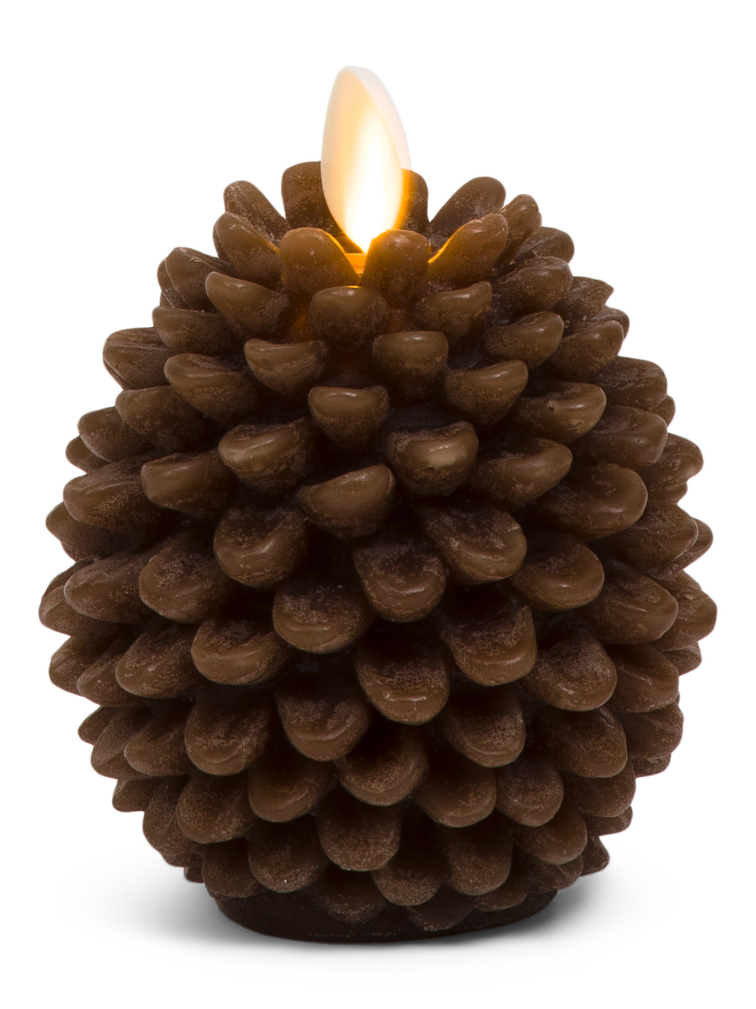 3.5x4.5 Chalky Unscented Moving Flame Pinecone Votive Candle | TJ Maxx