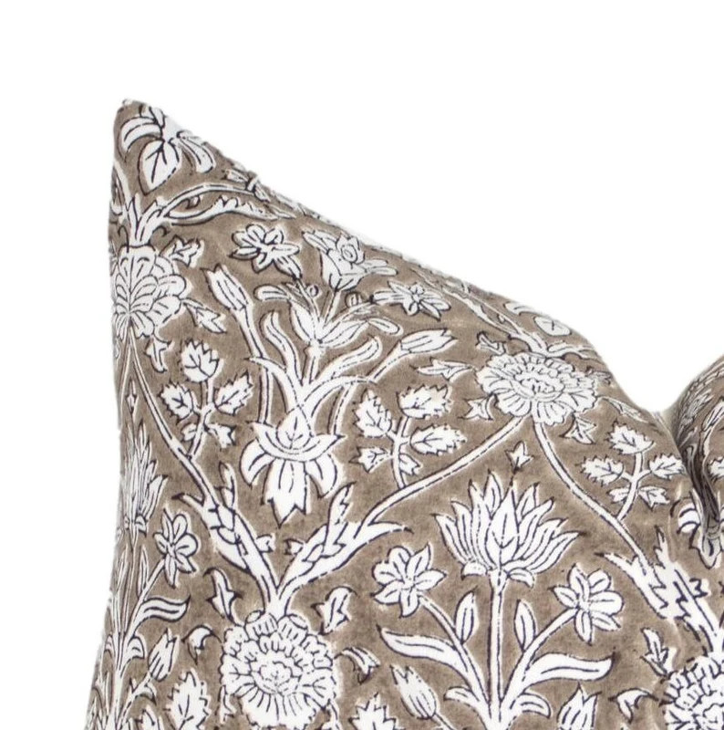 Brown Block Print Pillow Cover | Etsy (US)