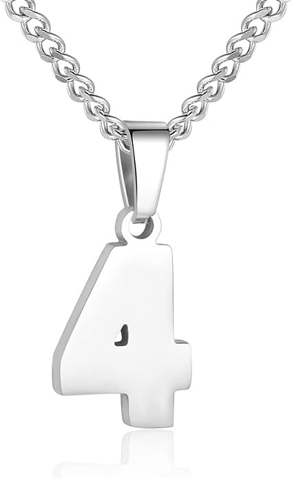 Number Necklace for Men Silver Athletes Number Chain Stainless Steel Charm Pendant Personalized S... | Amazon (US)