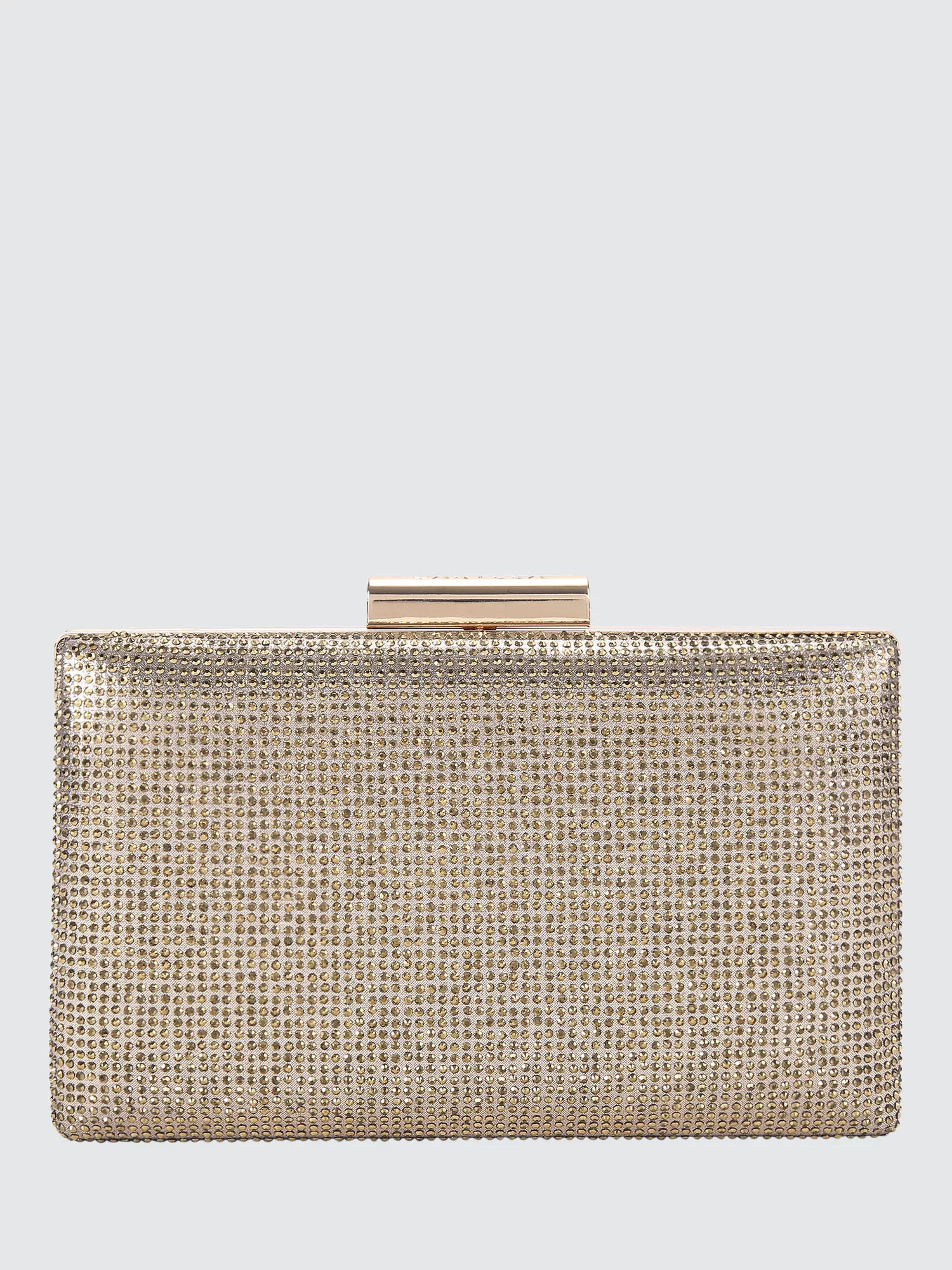Carvela Aintree Embellished Clutch Bag, Gold | John Lewis (UK)