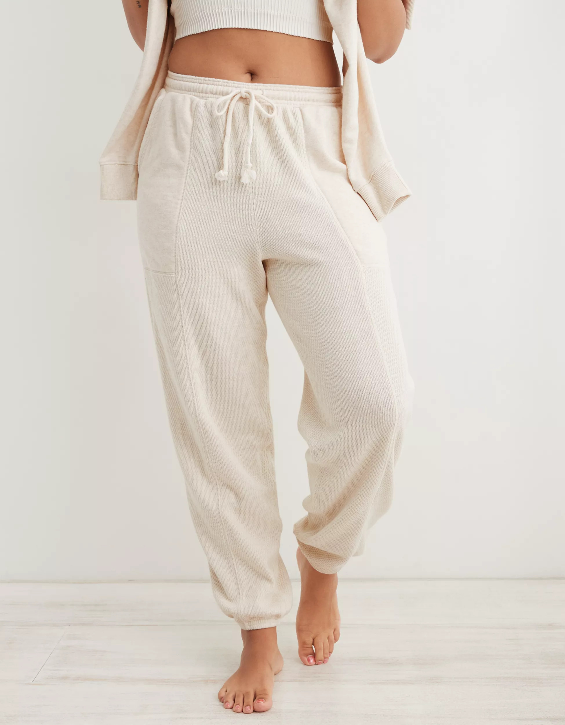 Aerie High Waisted Textured Jogger | Aerie