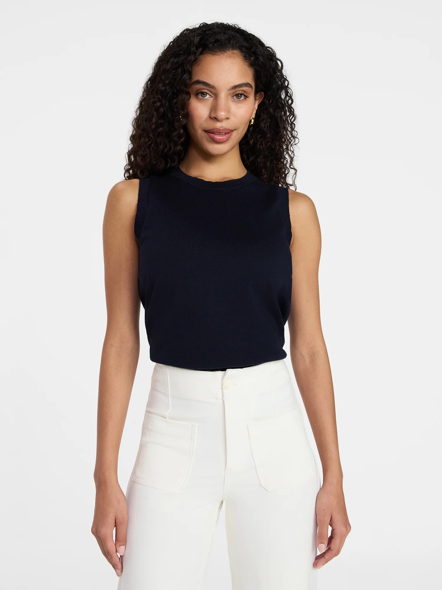 Time and Tru Women's Fine Gauge Sleeveless Sweater Shell, Lightweight, Sizes XS-XXXL | Walmart (US)