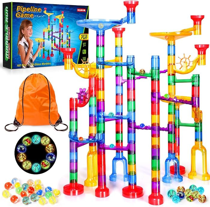 Meland Marble Run - 132Pcs Marble Maze Game Building Toy for Kid, Marble Track Race Set & STEM Le... | Amazon (US)