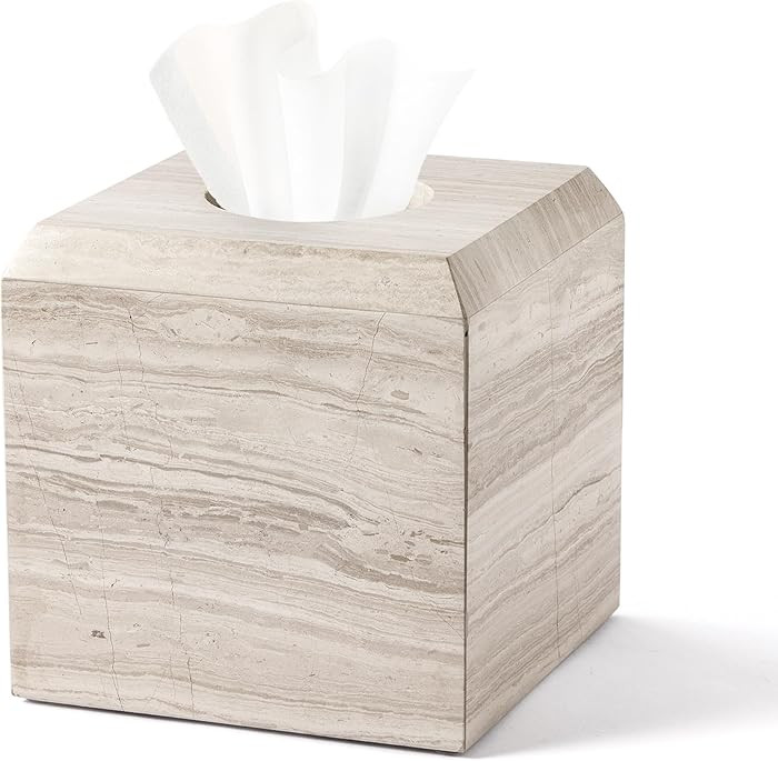 WORHE Tissue Box Cover Italy Natural Marble Heavy Duty Square Facial Toilet Paper Holder for Bath... | Amazon (US)