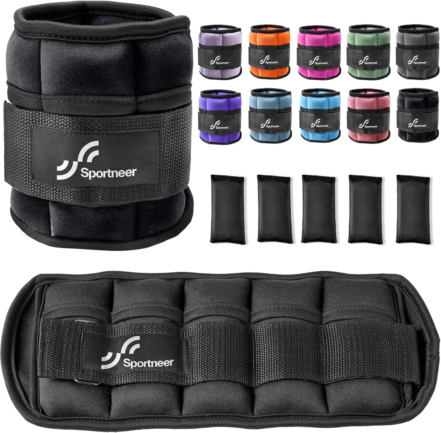 Sportneer Adjustable Ankle Weights, 2-10 lb per Pair, Removable Weights | Amazon (US)