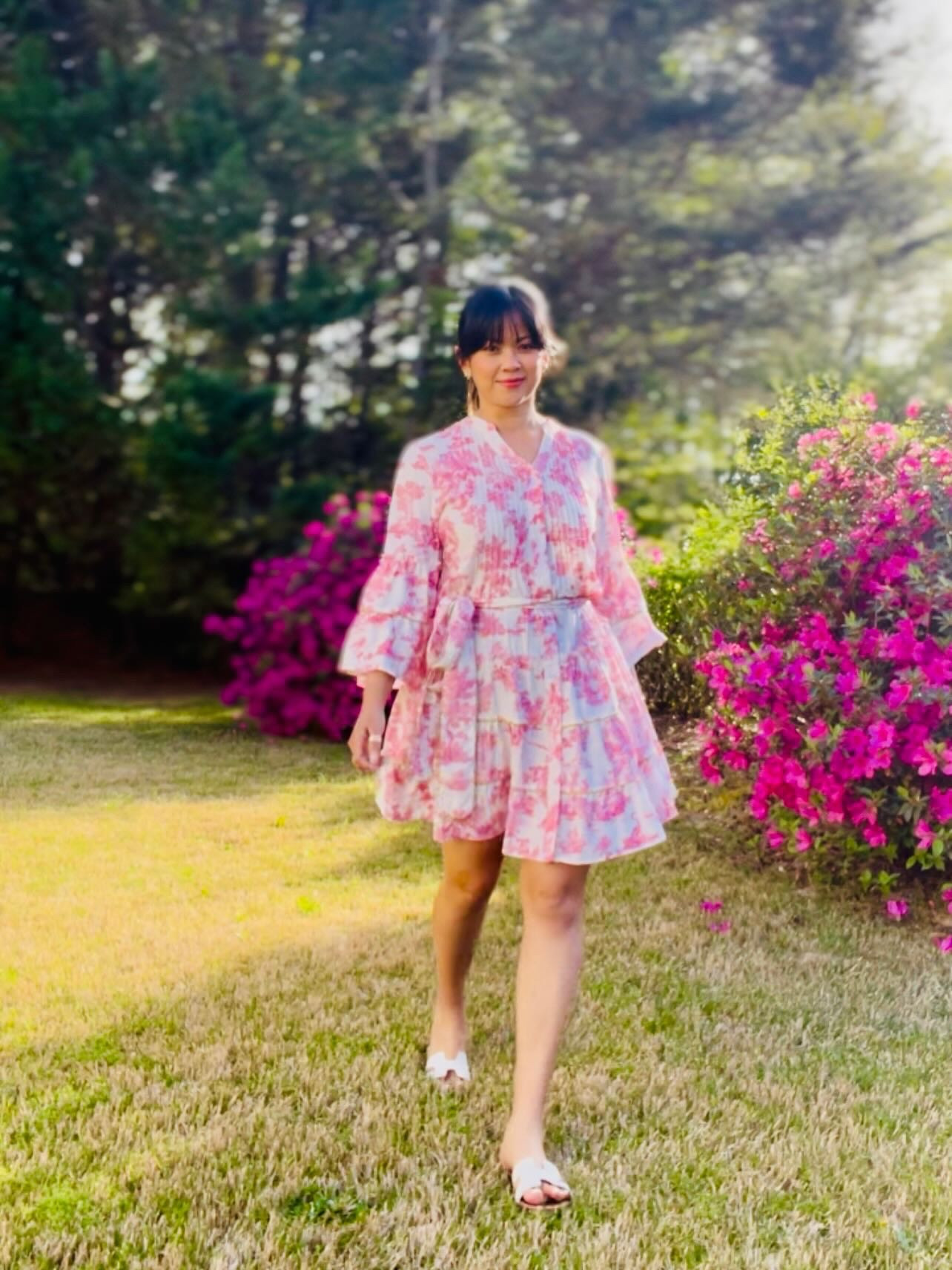 Happy Easter guys 🐇🐣🌸🩷
I am so in love with this dress. It comes in 4 colors, but pink is my favorite. I am wearing a small here. The belt helps cinch and adjust it to fit me the way I like. 

#LTKPetite #LTKOver40