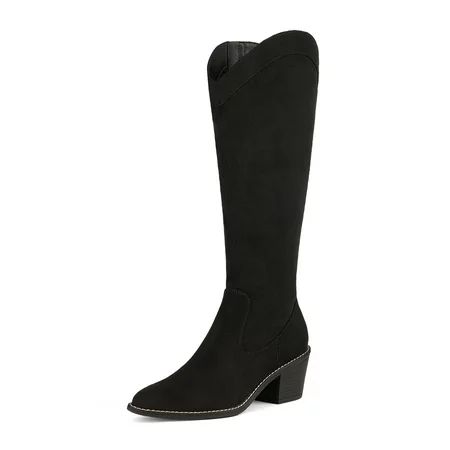 DREAM PAIRS Women s Riding Cowgirl Western Fall Pointed Toe Knee High Boots | Walmart (US)