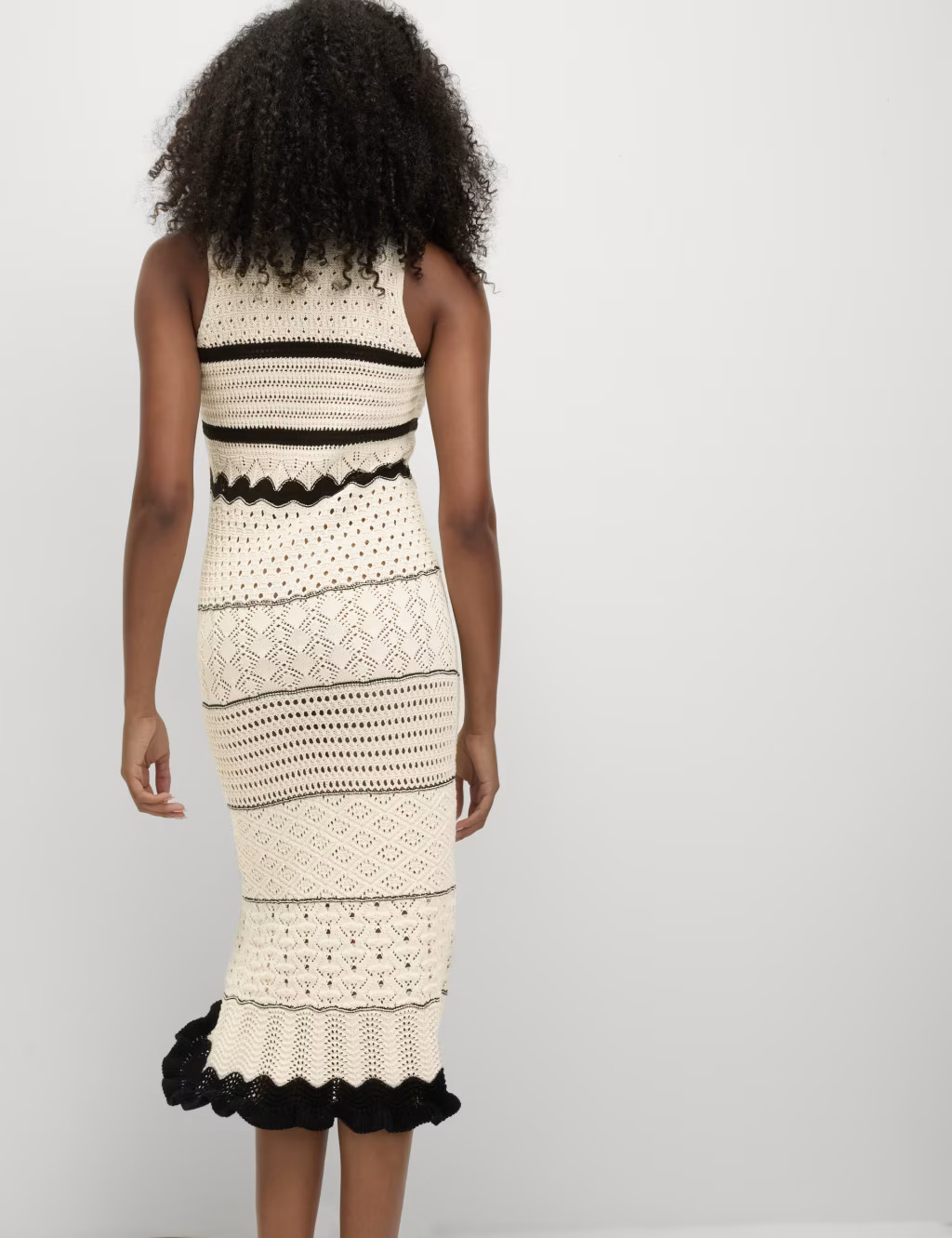 Cotton Blend Knitted Round Neck Midi Dress | Marks & Spencer (UK)