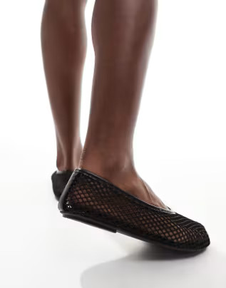 ASOS DESIGN Loki mesh ballet in black | ASOS (Global)