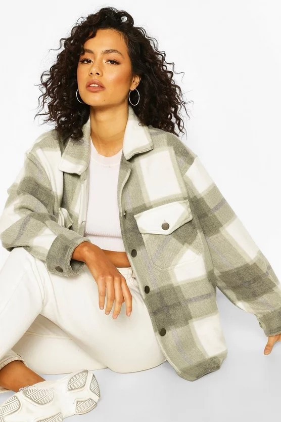 Tonal Check Trucker | Boohoo.com (US & CA)