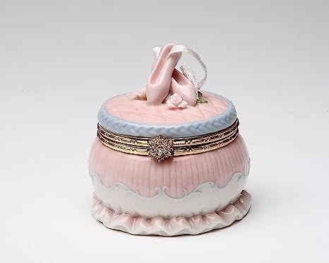 Cosmos Gifts 10605 Fine Porcelain Ballerina Pink Ballet Slippers with Pink Rose Hinged Box, 2-5/8... | Amazon (US)