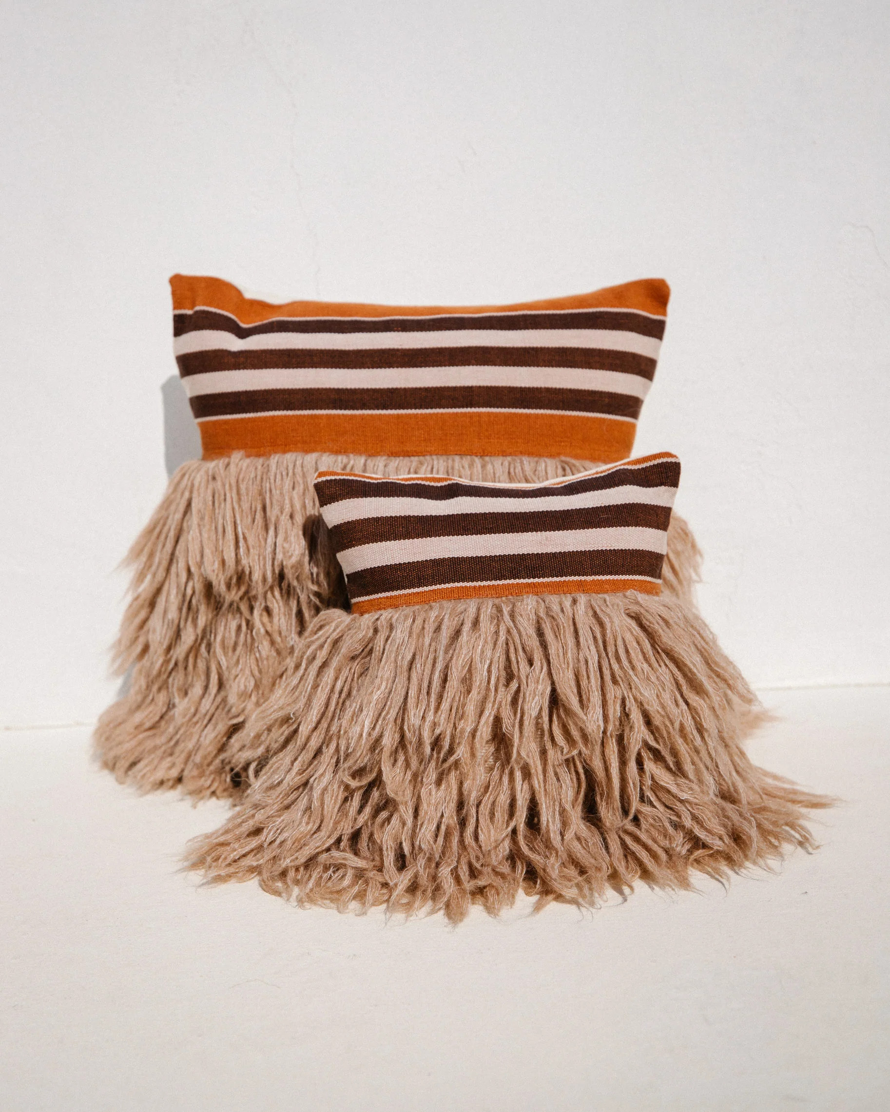 Wugo Throw Pillow -  Rust Stripe/Andes Sand | Ifsthetic