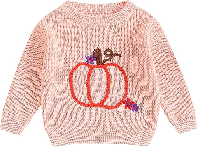 Baby Boys Girls Halloween Sweater Cute Pumpkin Long Sleeve Warm Knit Pullover Infant Fall Clothes... | Amazon (US)