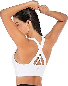 RUNNING GIRL Sports Bra for Women, Criss-Cross Back Padded Strappy Sports Bras Medium Support Yog... | Amazon (US)