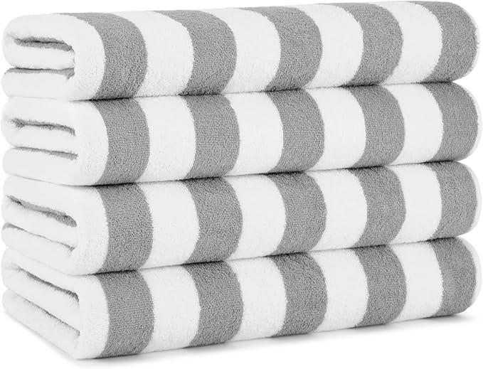 Arkwright California Cabana Stripe Beach Towel - Pack of 4, Large Soft Quick Dry 100% Cotton Terr... | Amazon (US)