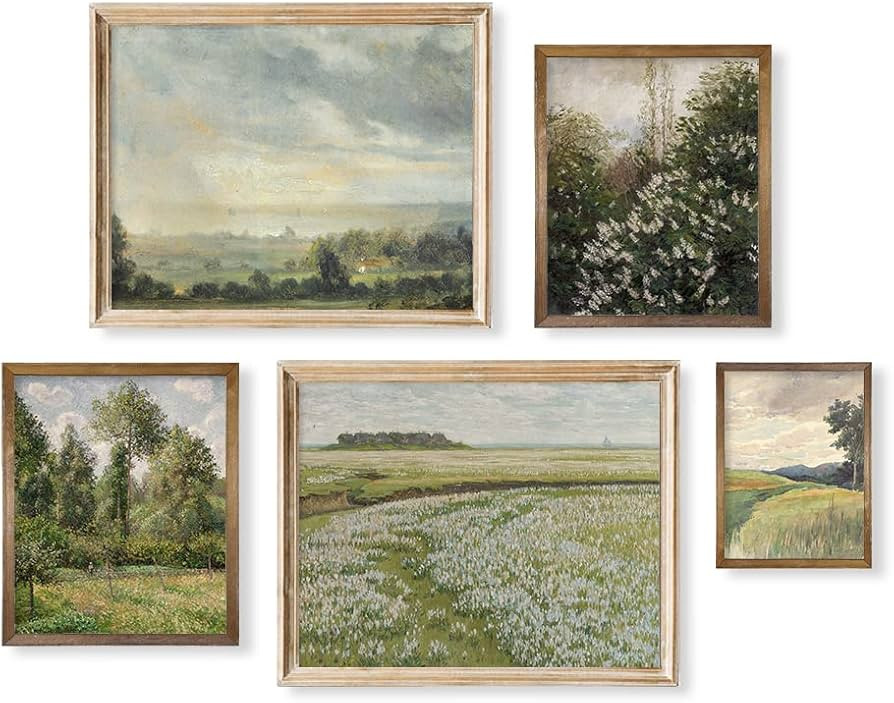 French Country Large 11x14 Gallery of 5 Wall Art Decor - Boho Art Deco Victoria Picture - Modern ... | Amazon (US)