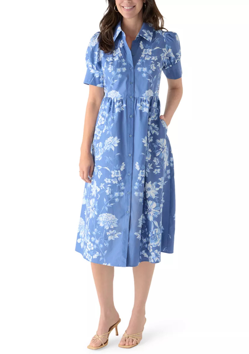 Women's Puff Sleeve Button Front Shirtdress | Belk