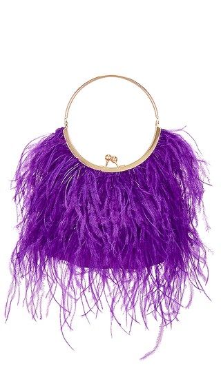 Penny Feathered Frame Bag in Purple | Revolve Clothing (Global)