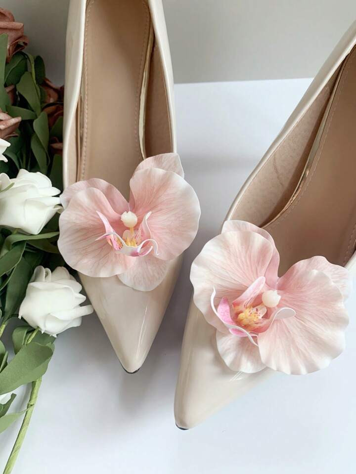 1 Pair (2 Pcs) Removable DIY Shoe Accessories, Fashion Elegant Iris Flower Design Shoe Decoration... | SHEIN