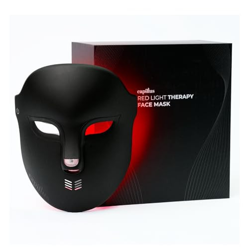 Capillus Red Light Therapy Mask – LED Face Mask Light Therapy 4 in 1 Infrared Blue & Pink Red Light Mask Face Therapy Device – Black | Amazon (US)