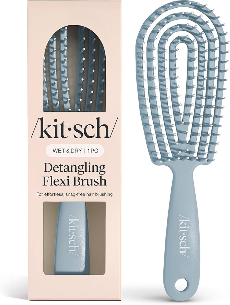 Kitsch Detangler Brush – Flexible Curly Hair Brush for Women, Men & Kids | Detangling Hairbrush... | Amazon (US)