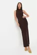 Missguided - Chocolate Cut Out Ruched Back Double Layer Slinky Maxi Dress | Missguided (US & CA)