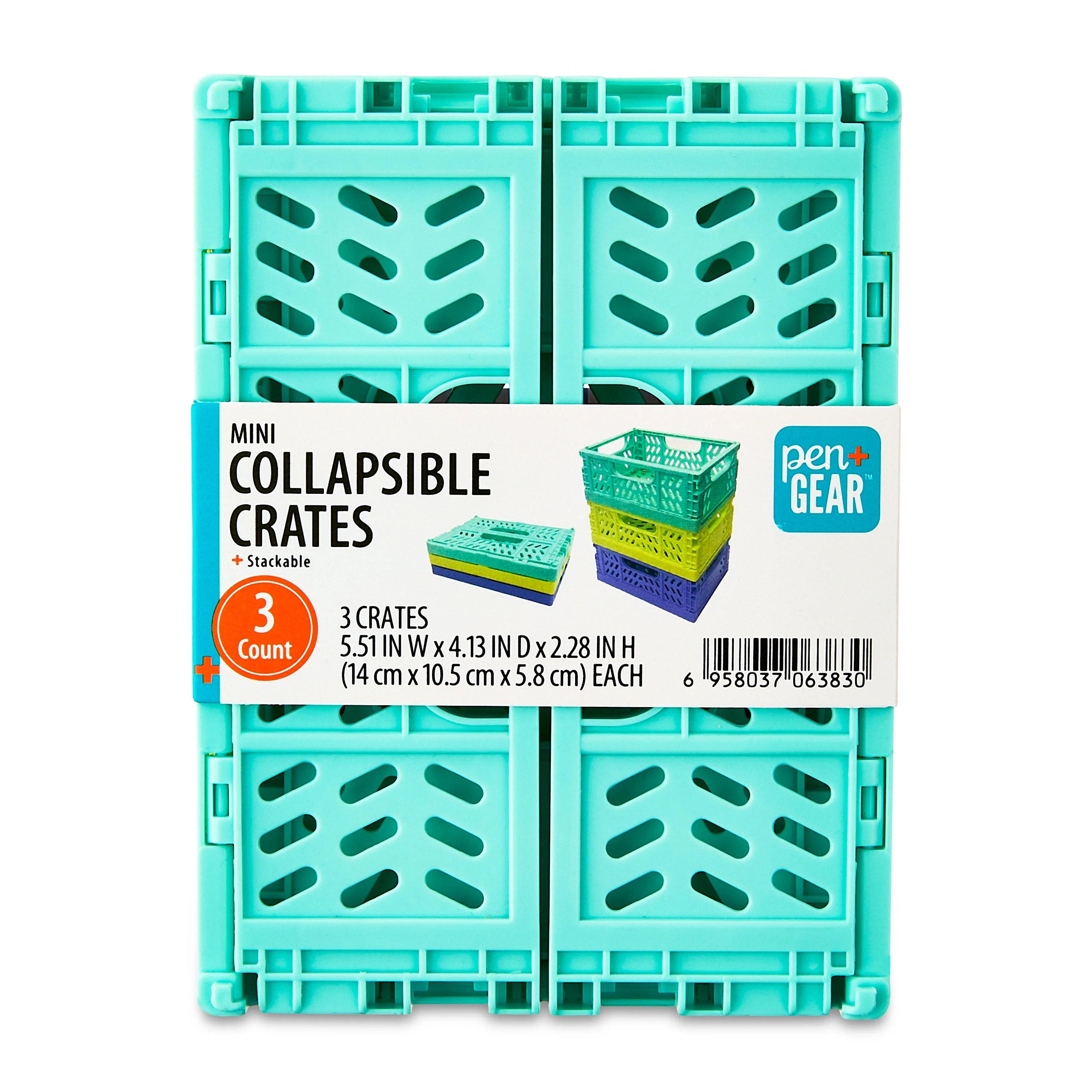 Pen+Gear Mini Collapsible Crate, 5.51" x 4.13" x 2.28", Assorted Blue Colors, 3 Count per Pack, P... | Walmart (US)