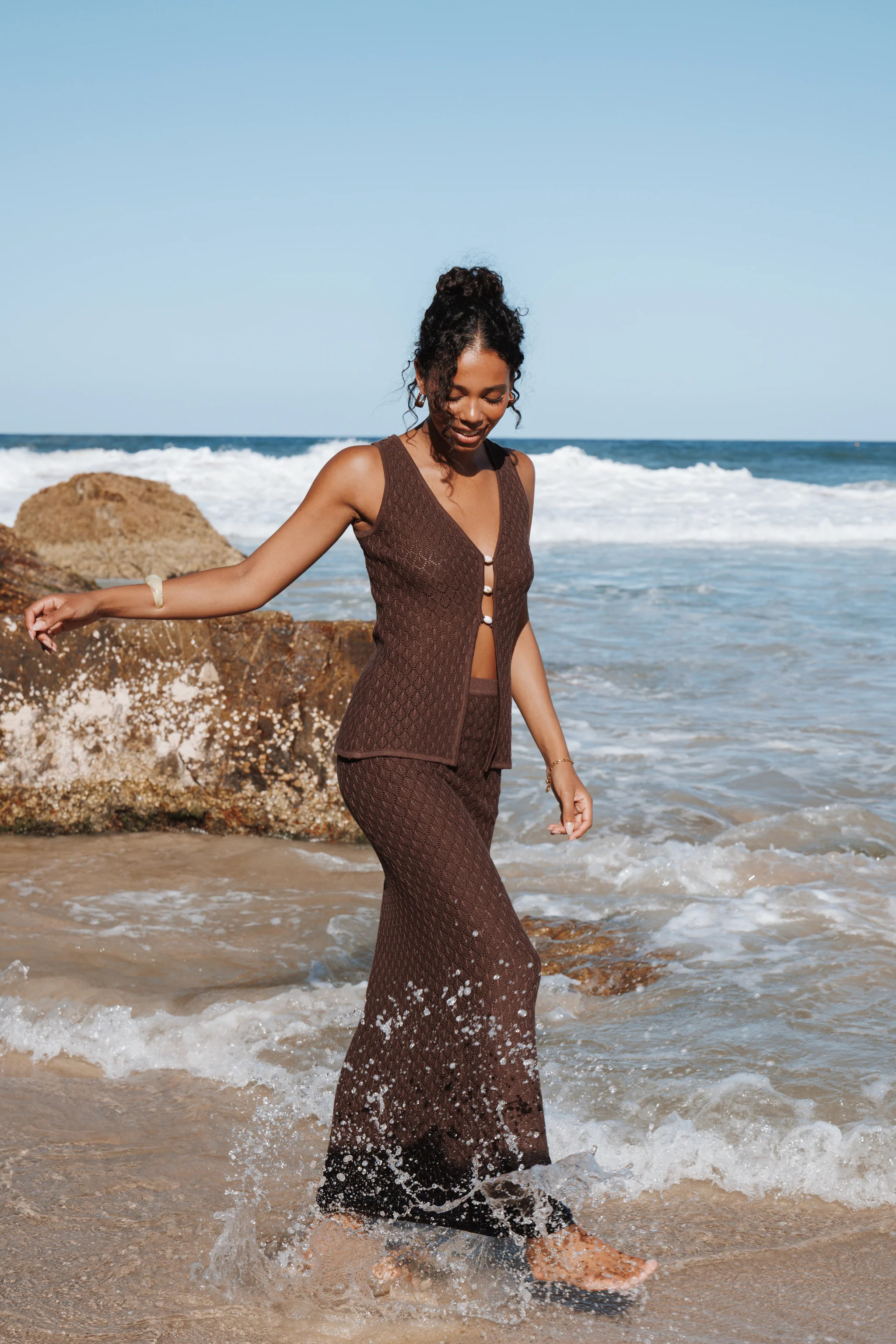 Asplie Knit Maxi Skirt - Espresso | Petal & Pup (US)