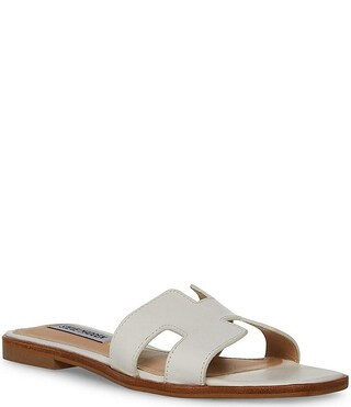 Steve Madden Hadyn Leather Flat Slide Sandals | Dillard's | Dillard's